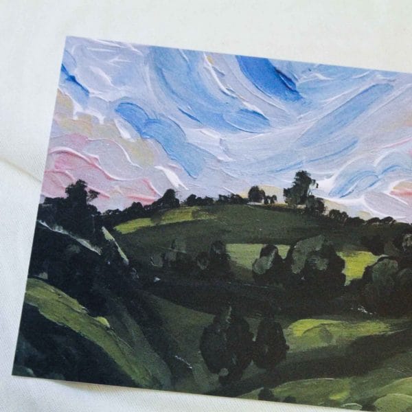 Over the hills postcard