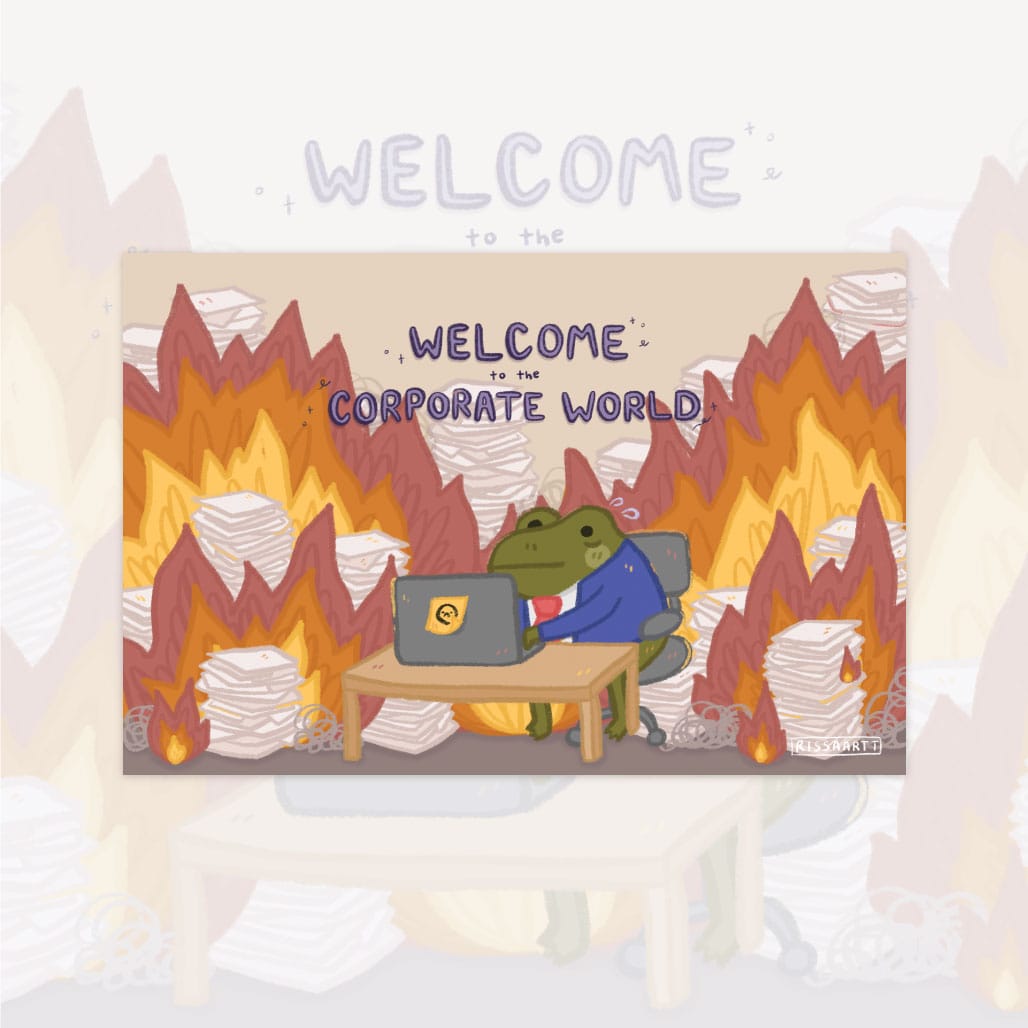 corporate world postcard