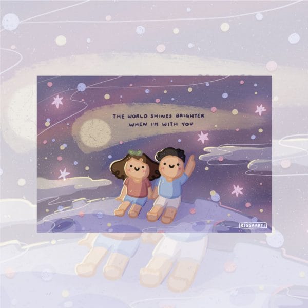 shine The world shines brighter with you postcard