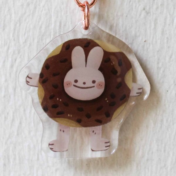 IMG_4164 Cheeky donut bunny keychain