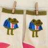 Robert the corporate frog socks