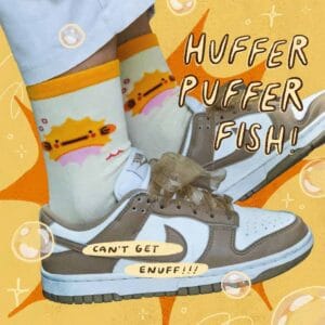 huffer-puffer-socks Huffer pufferfish socks