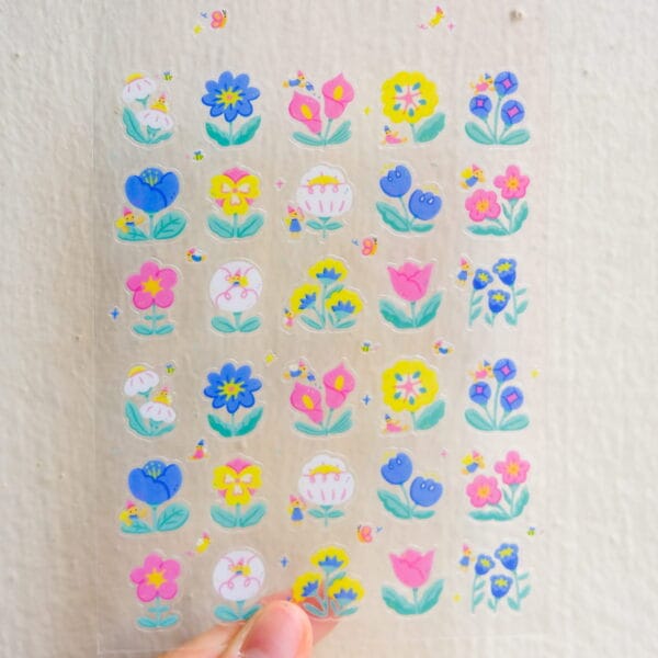 Tiny fairy garden transparent sticker sheet