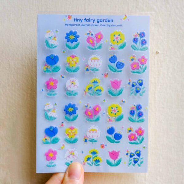 Tiny fairy garden transparent sticker sheet